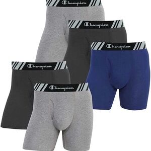 Champion Men's Boxer Briefs - Classic Black, Gray, and Navy Trio